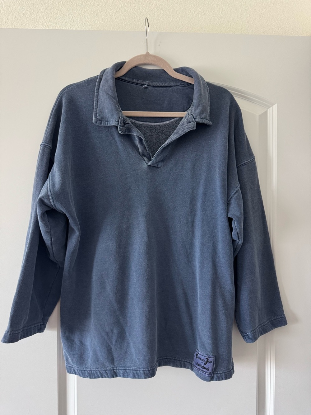 SLOPPY  JOE by Jackie Harris 3/4 Sleeve Collar Washed Sweatshirt Size 1